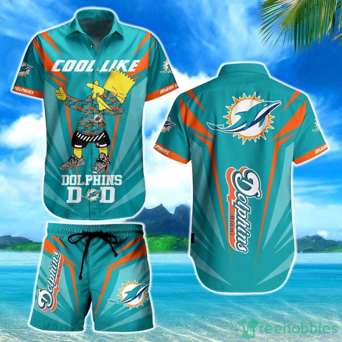Miami Dolphins NFL Hawaiian Shirt And Short Bart Simpson Summer Perfect Gift For Fans NFL Product Photo 1