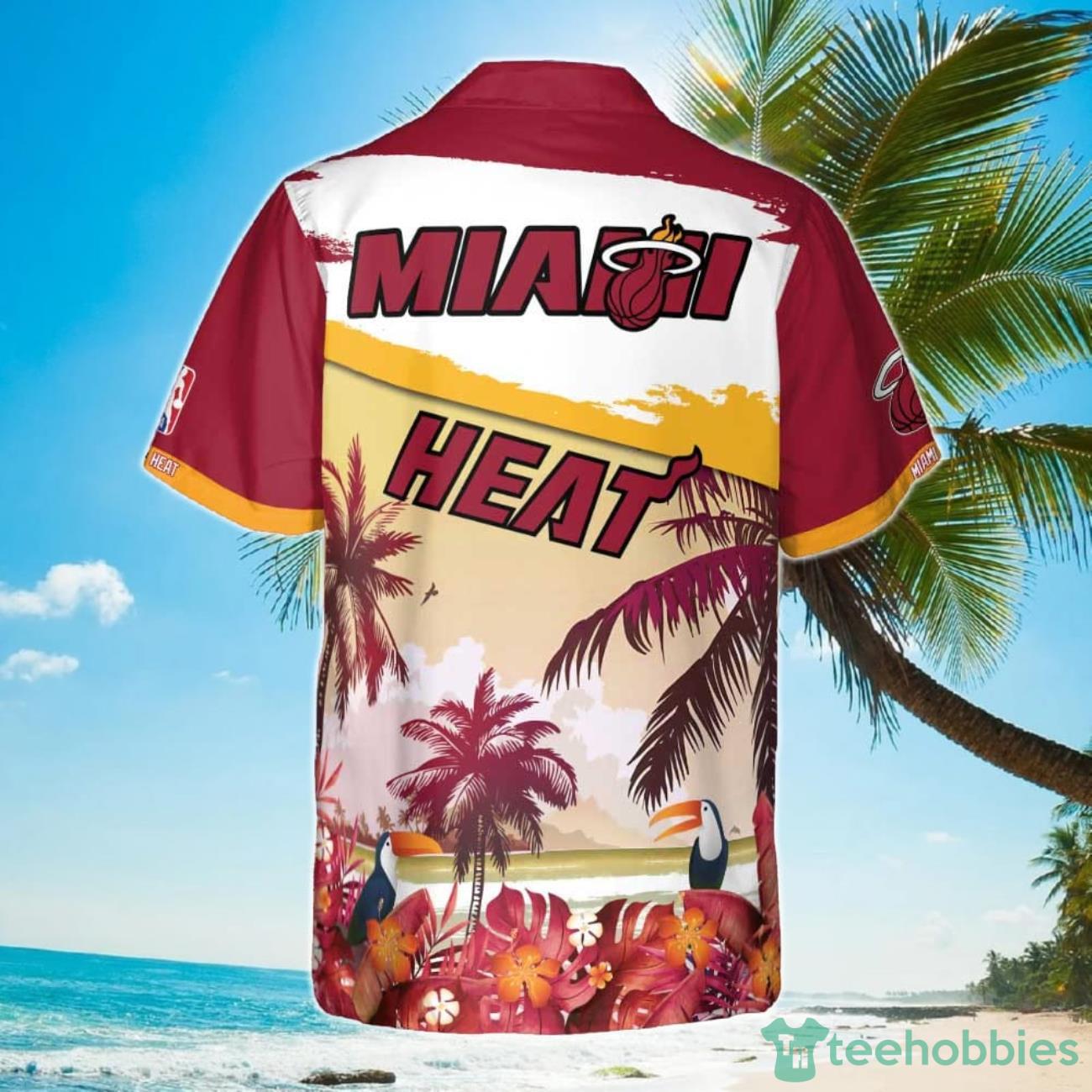 Miami Heat Beach Pattern Colorful Print Hawaiian Shirt Product Photo 3 Miami Heat Beach Pattern Colorful Print Hawaiian Shirt Product Photo 3