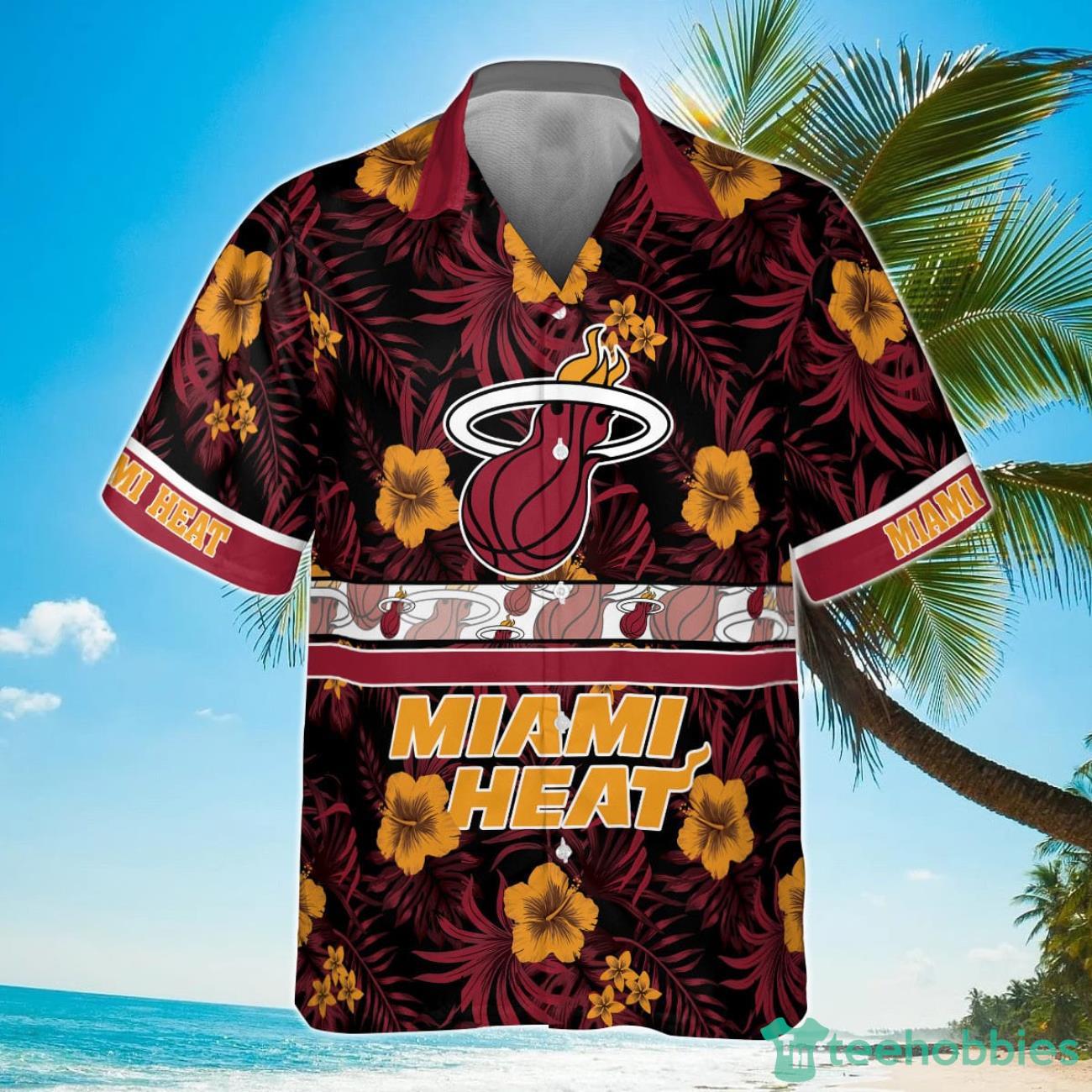 Miami Heat National Basketball Association 2023 Hibiscus Logo Hawaiian Shirt Product Photo 2
