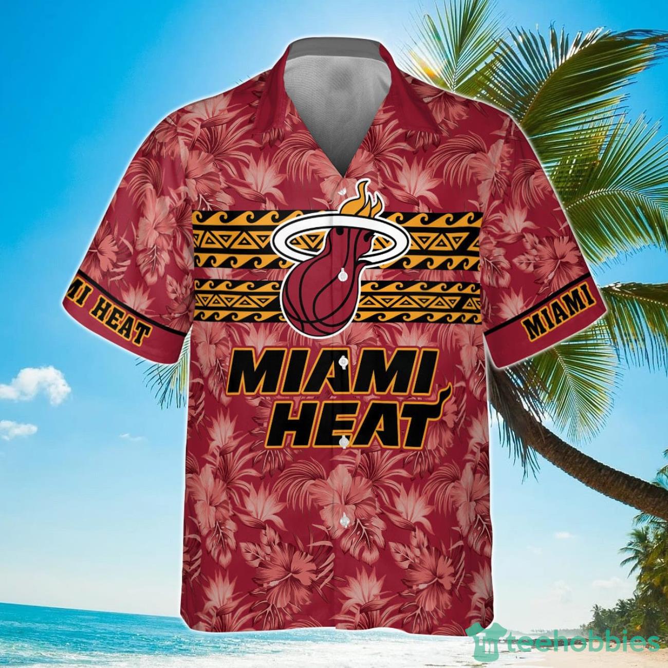 Miami Heat National Basketball Association 2023 Hibiscus Pattern Hawaiian Shirt Product Photo 2