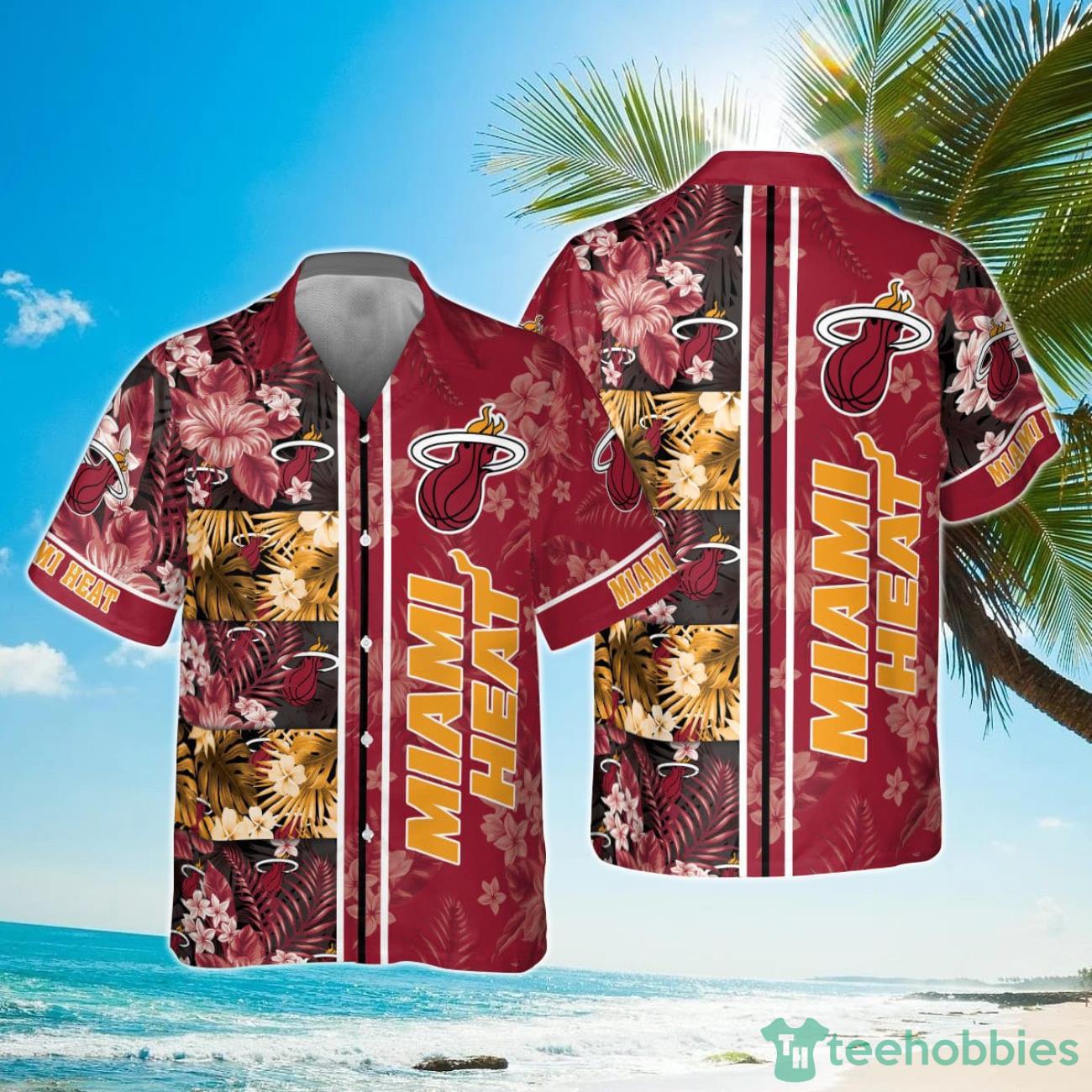 Miami Heat National National Basketball Association 2023 Hibiscus Pattern Hawaiian Shirt Product Photo 1