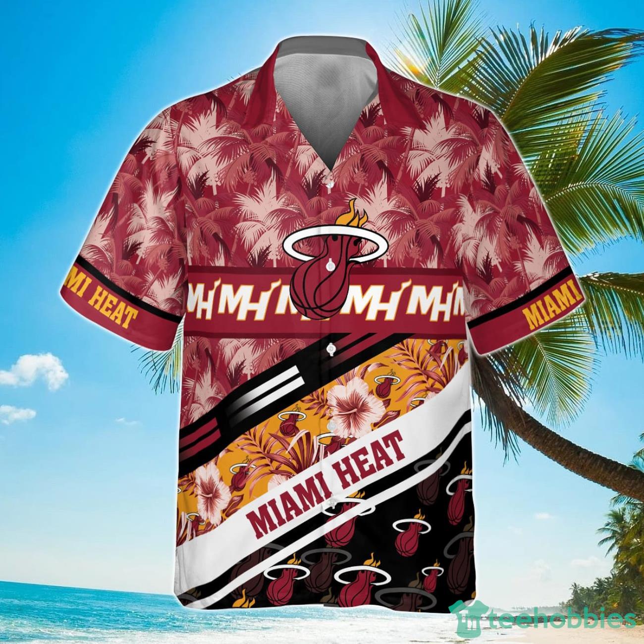 Miami Heat Tree Hawaii Pattern Cute Print Hawaiian Shirt Product Photo 2
