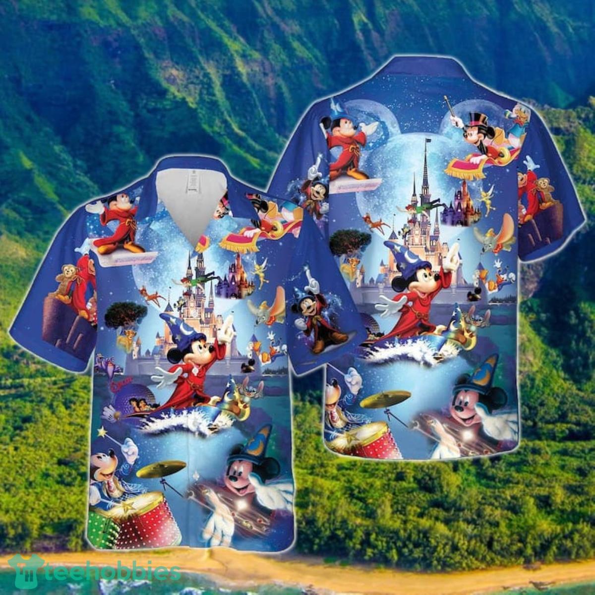 Mickey Mouse Magician Hawaiian Shirt, Mickey Magic Button Shirt Product Photo 1