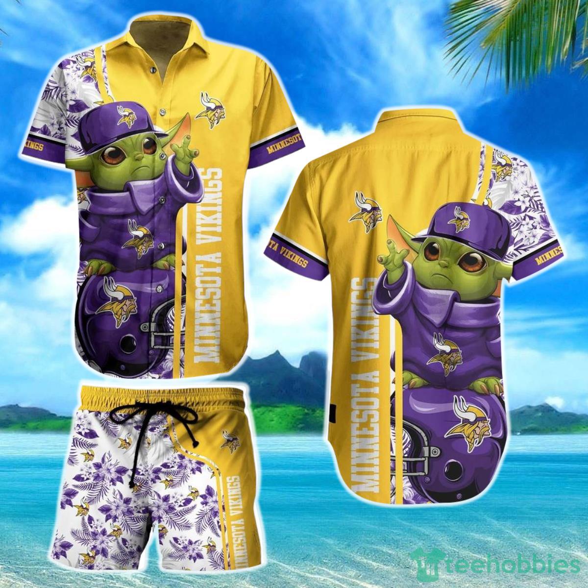 Minnesota Vikings Football NFL Baby Yoda Hawaiian Shirt And Short New  Collection Summer