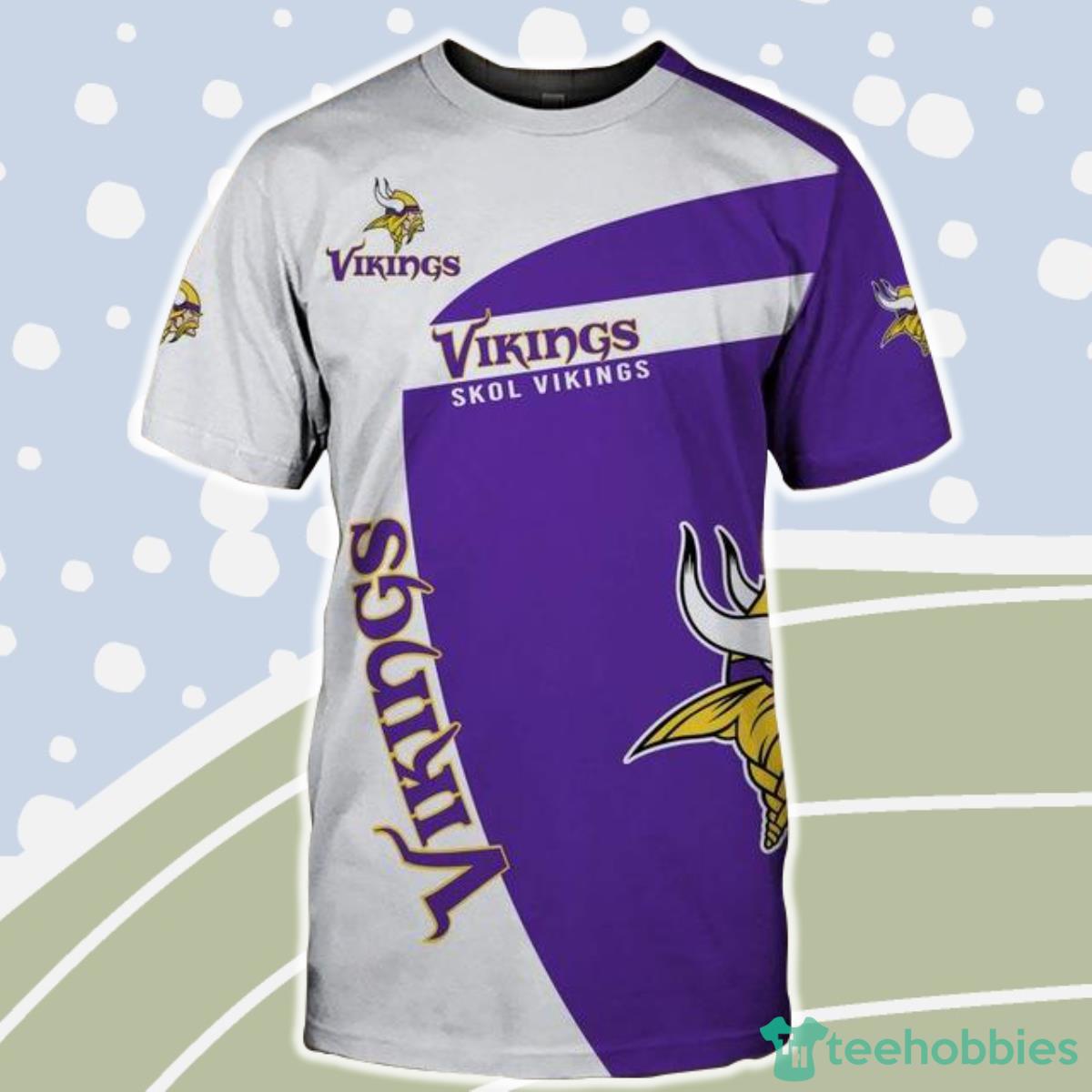 Minnesota Vikings T Shirt  3D Short Sleeve Skol Vikings Product Photo 1