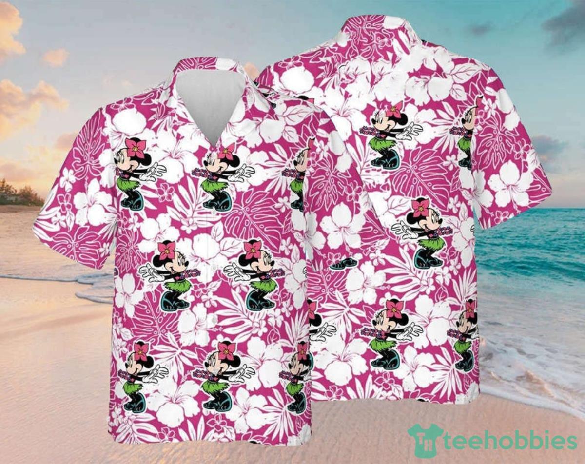 Minnie Floral Pattern Hawaiian Shirt Purple Summer Perfect Gift Product Photo 1