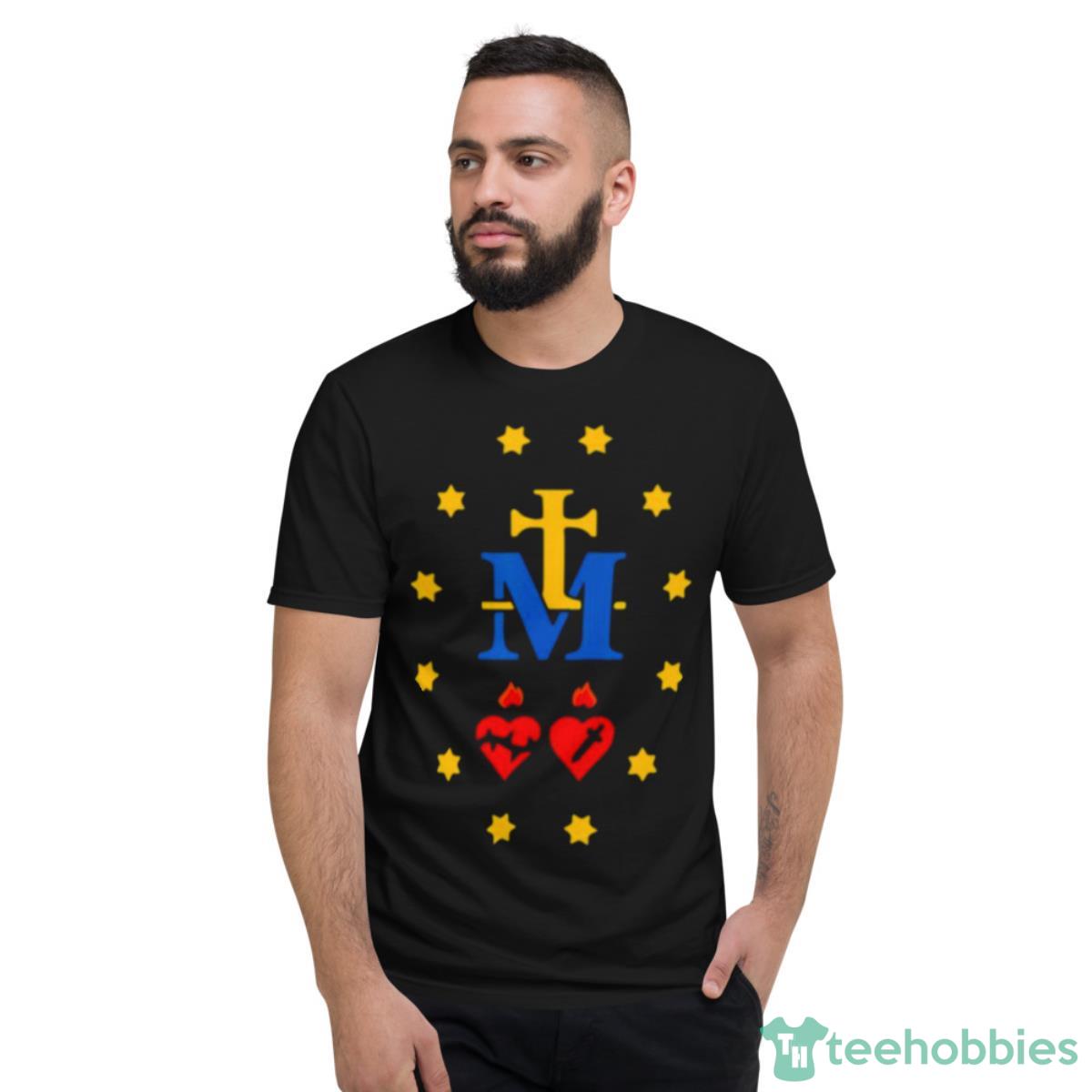 Miraculous Medal Catholic Holy Mary Sacred Heart J Shirt - Short Sleeve T-Shirt