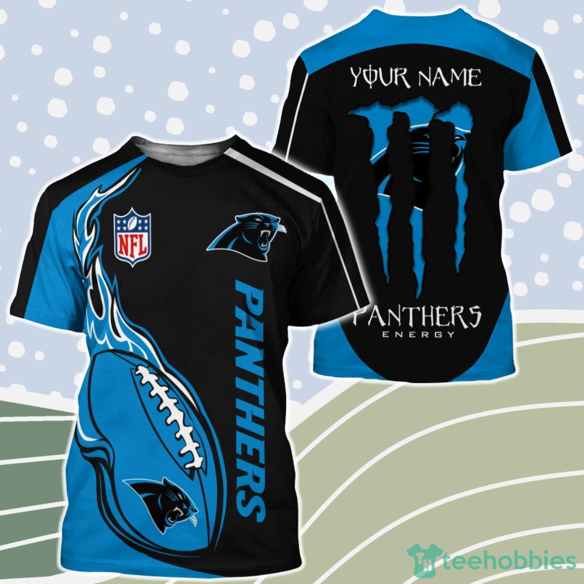 Monster Energy Carolina Panthers 3D Shirt Custom Name Product Photo 1