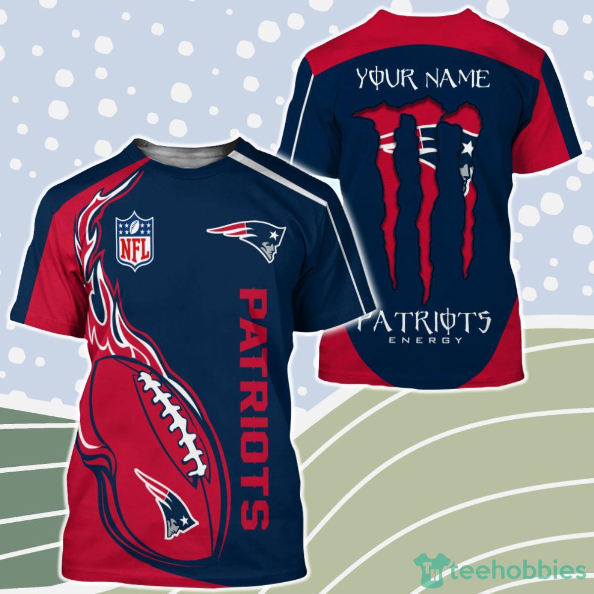 Monster Energy New England Patriots 3D Shirt Custom Name Product Photo 1