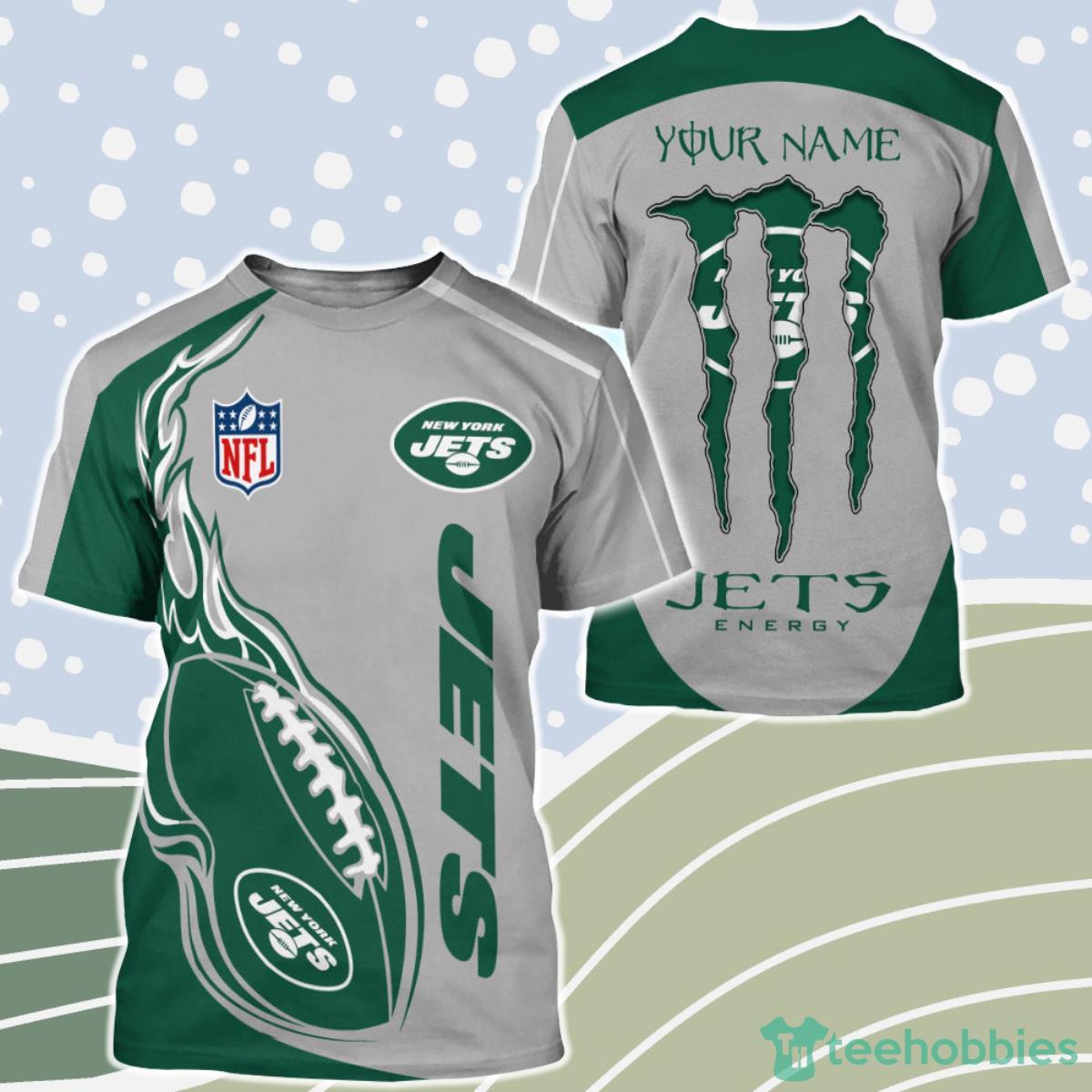 Monster Energy New York Jets 3D Shirt Custom Name Product Photo 1