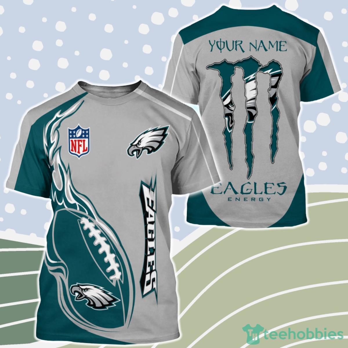 Monster Energy Philadelphia Eagles 3D Shirt Custom Name Product Photo 1