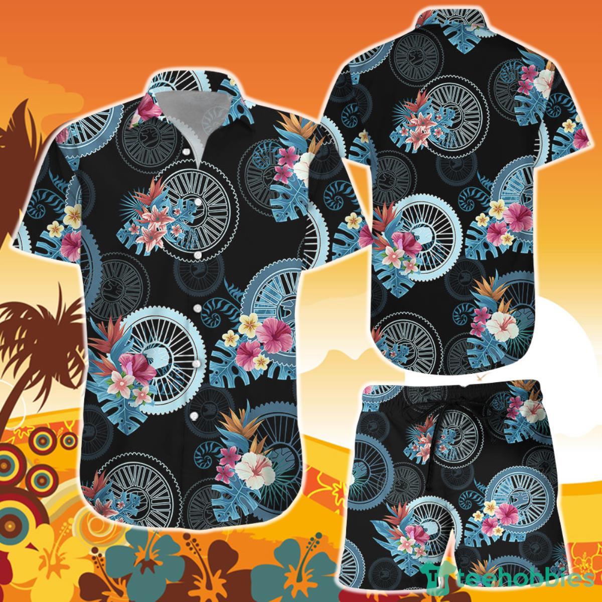 Motocross Tropical Pattern Hawaiian Shirt and Short  Gift Ideas Product Photo 1