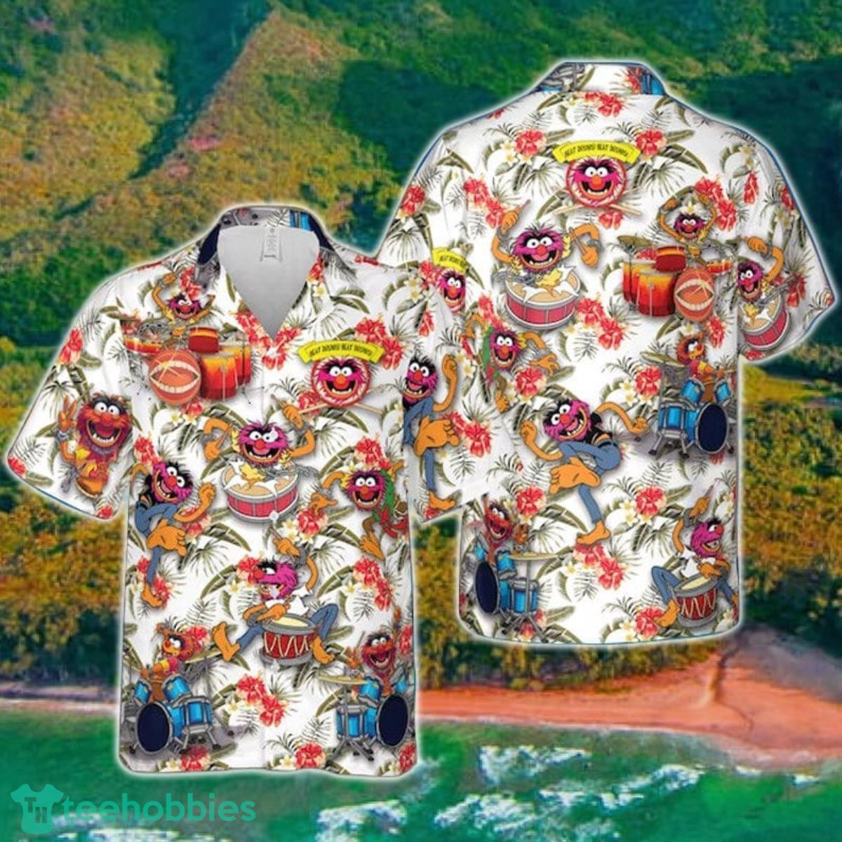 Muppet Playing Drum Tropical Flower Hawaiian Shirt For Men And Women Product Photo 1