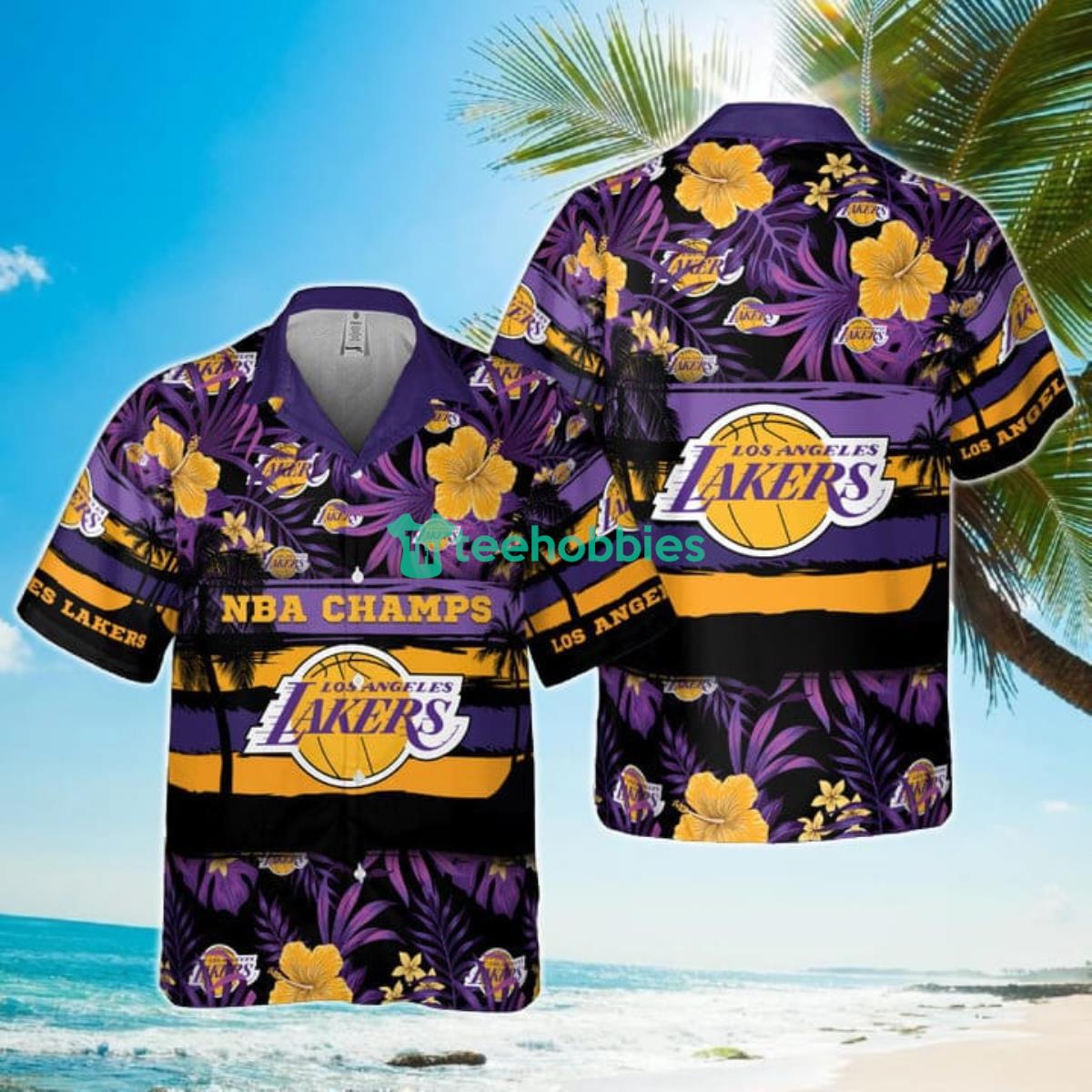 NBA Champs Los Angeles Lakers Special Floral Summer Hawaiian Shirt Product Photo 1