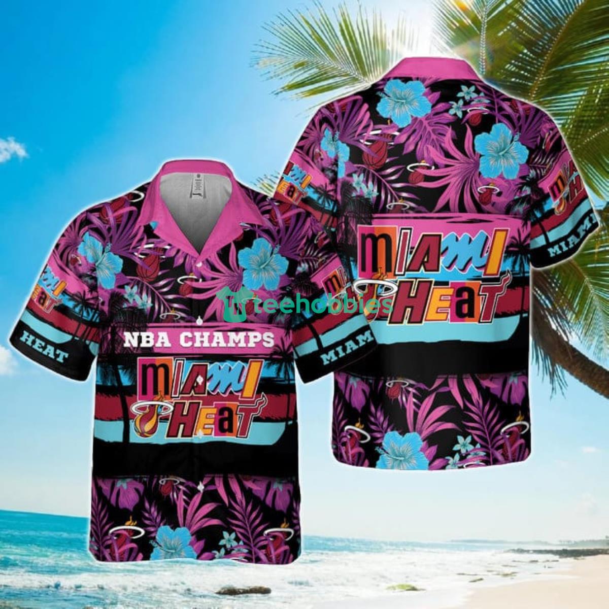 NBA Champs Miami Heat Special Floral Summer Hawaiian Shirt Product Photo 1