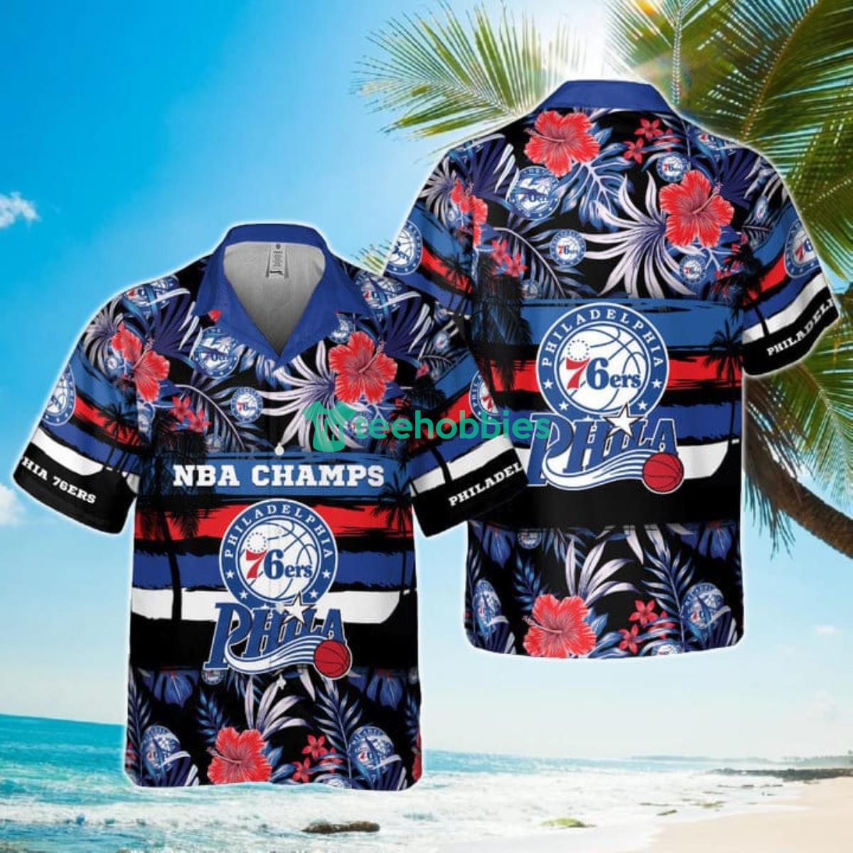 NBA Champs Philadelphia 76ers Special Floral Summer Hawaiian Shirt Product Photo 1