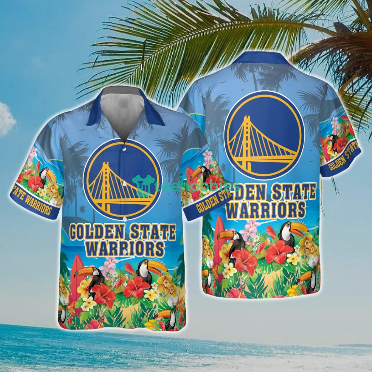 NBA Golden State Warriors And Toucan Beach Hawaiian Shirt Product Photo 1