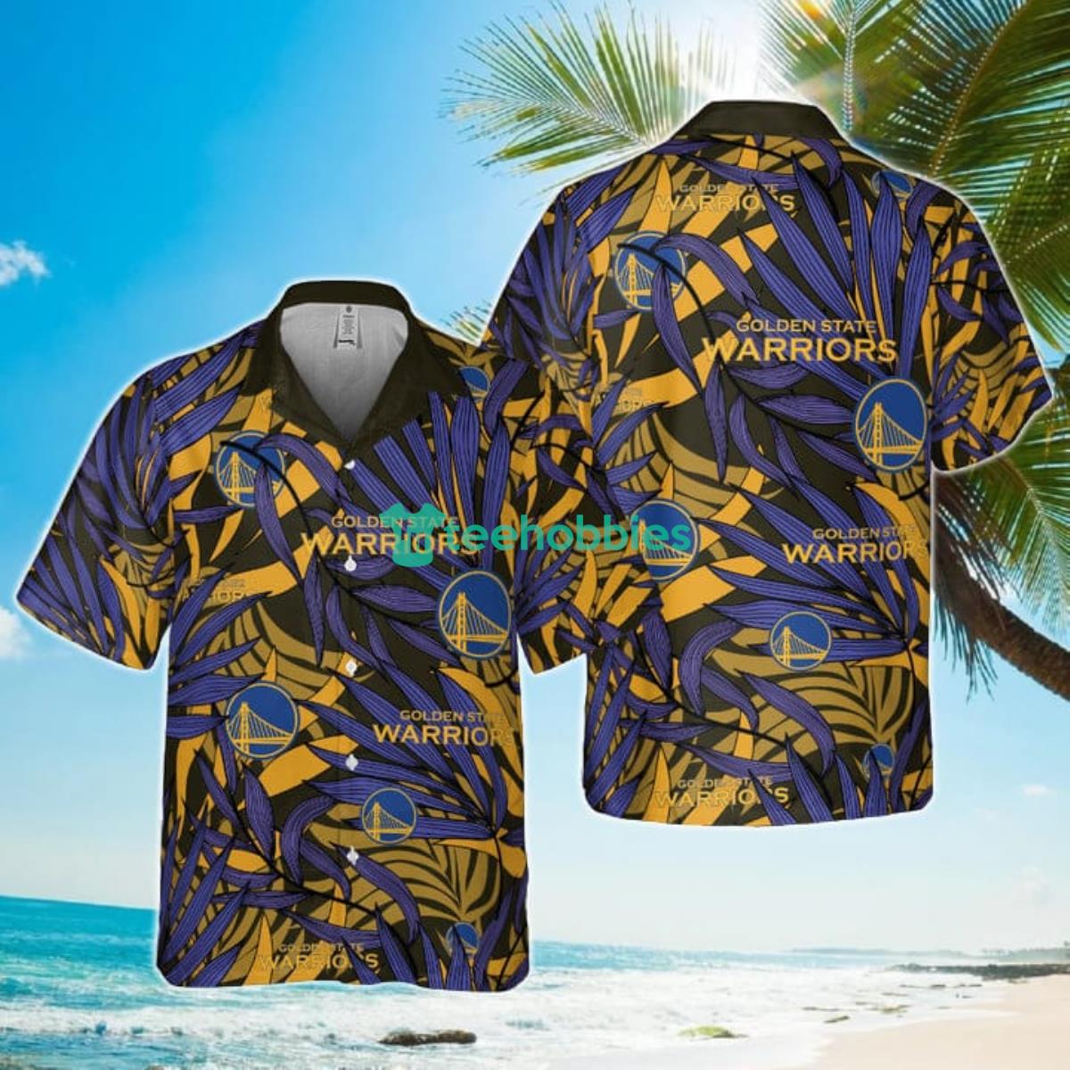 NBA Golden State Warriors Tropical Palm Leaves Hawaiian Shirt Product Photo 1