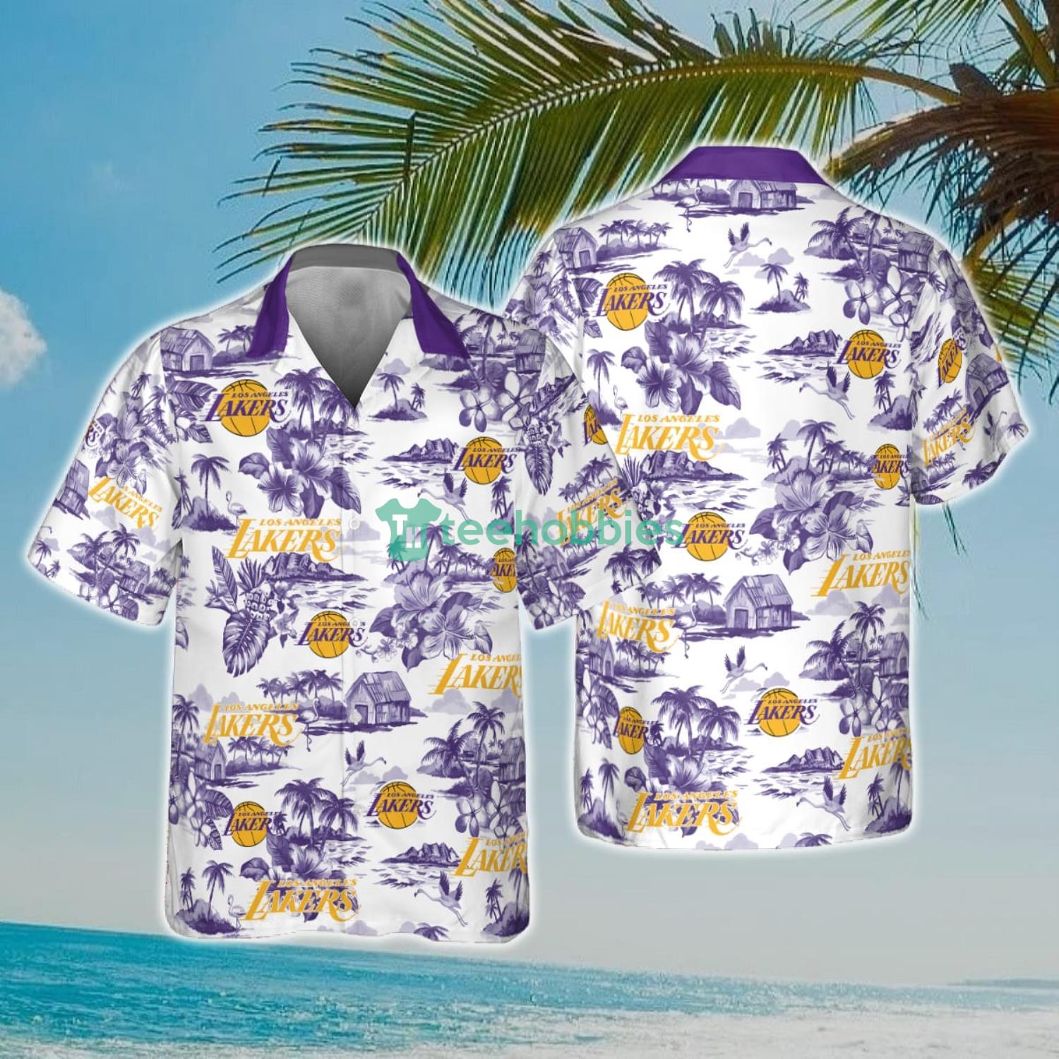 NBA Los Angeles Lakers Special Floral Island Hawaiian Shirt Product Photo 1