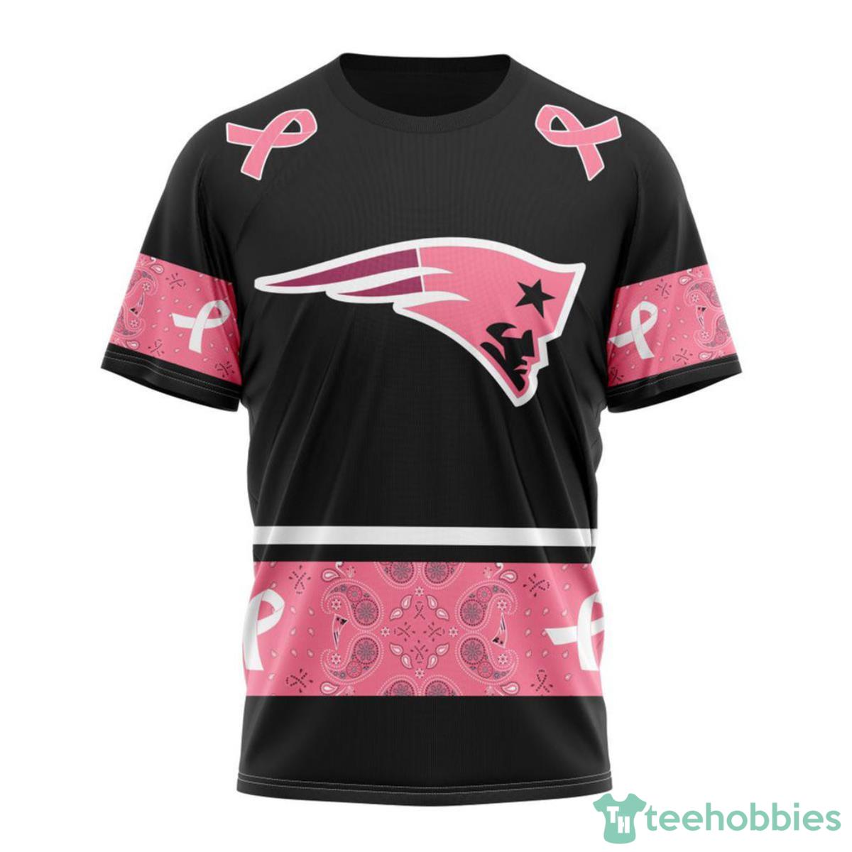 New England Patriots Breast Cancer 3D Shirt Custom Name Product Photo 1