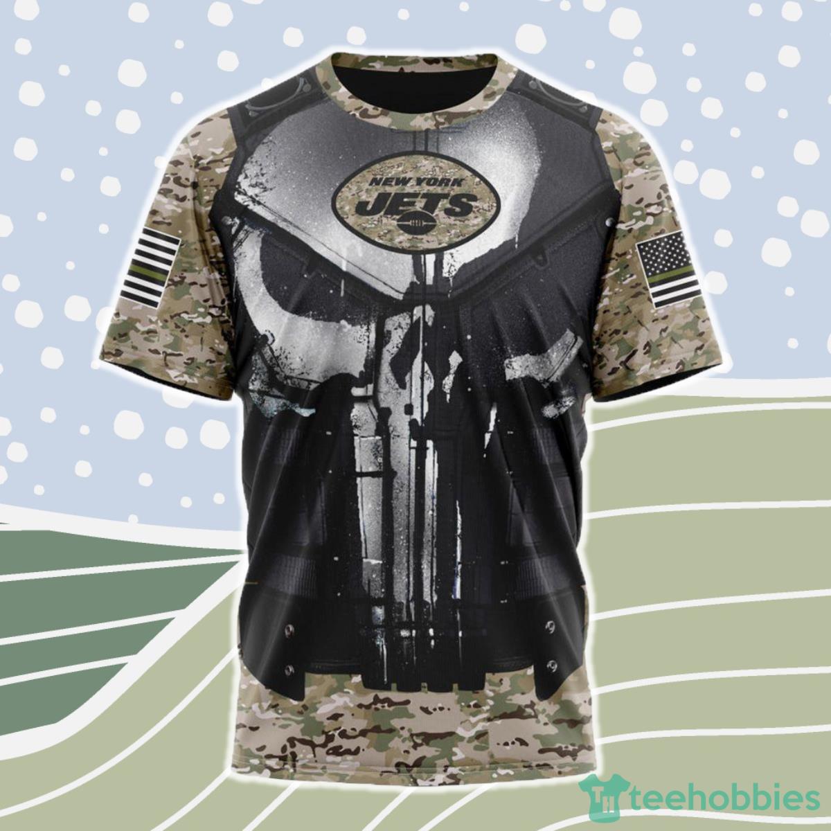 New York Jets NFL 3D Shirt Camo Custom Name & Number Product Photo 1