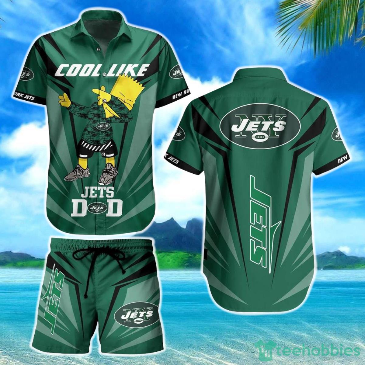 New York Jets NFL Hawaiian Shirt And Short Bart Simpson Summer Perfect Gift For Fans NFL Product Photo 1