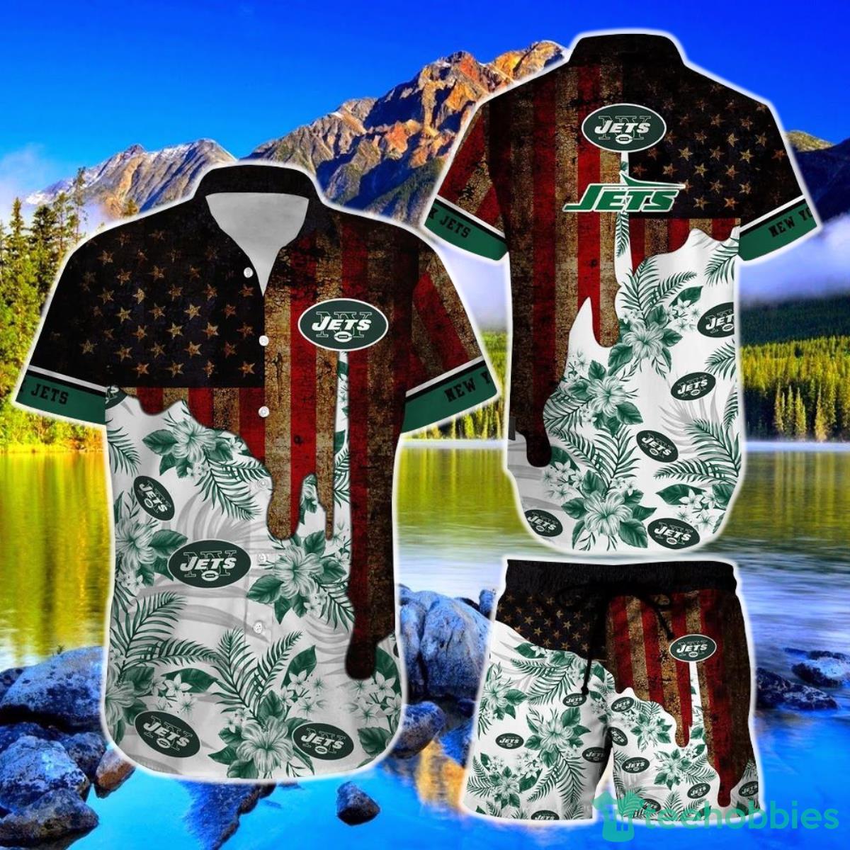 New York Jets NFL Hawaiian Shirt And Short Summer Vintage US Flag Best Gift For Men Women Product Photo 1