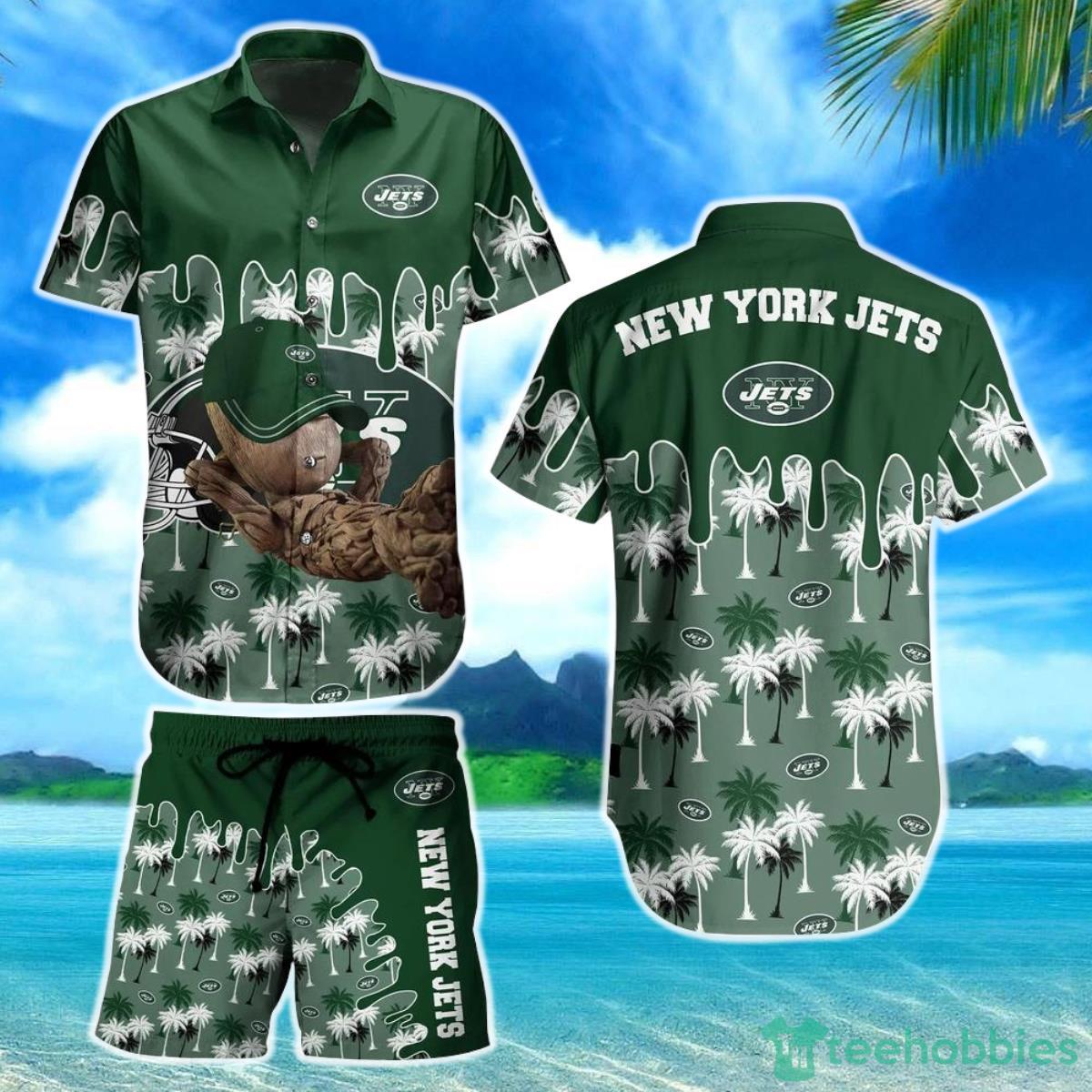 New York Jets NFL Hawaiian Shirt Groot Graphic New Summer Perfect Best Gift Ever Product Photo 1