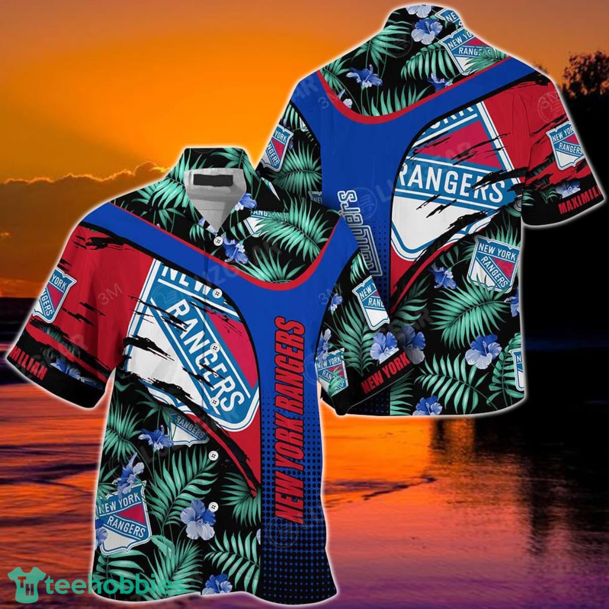 New York Rangers NHL Hawaiian Shirt Custom Name With Tropical Pattern This Summer For Best Fans Product Photo 1