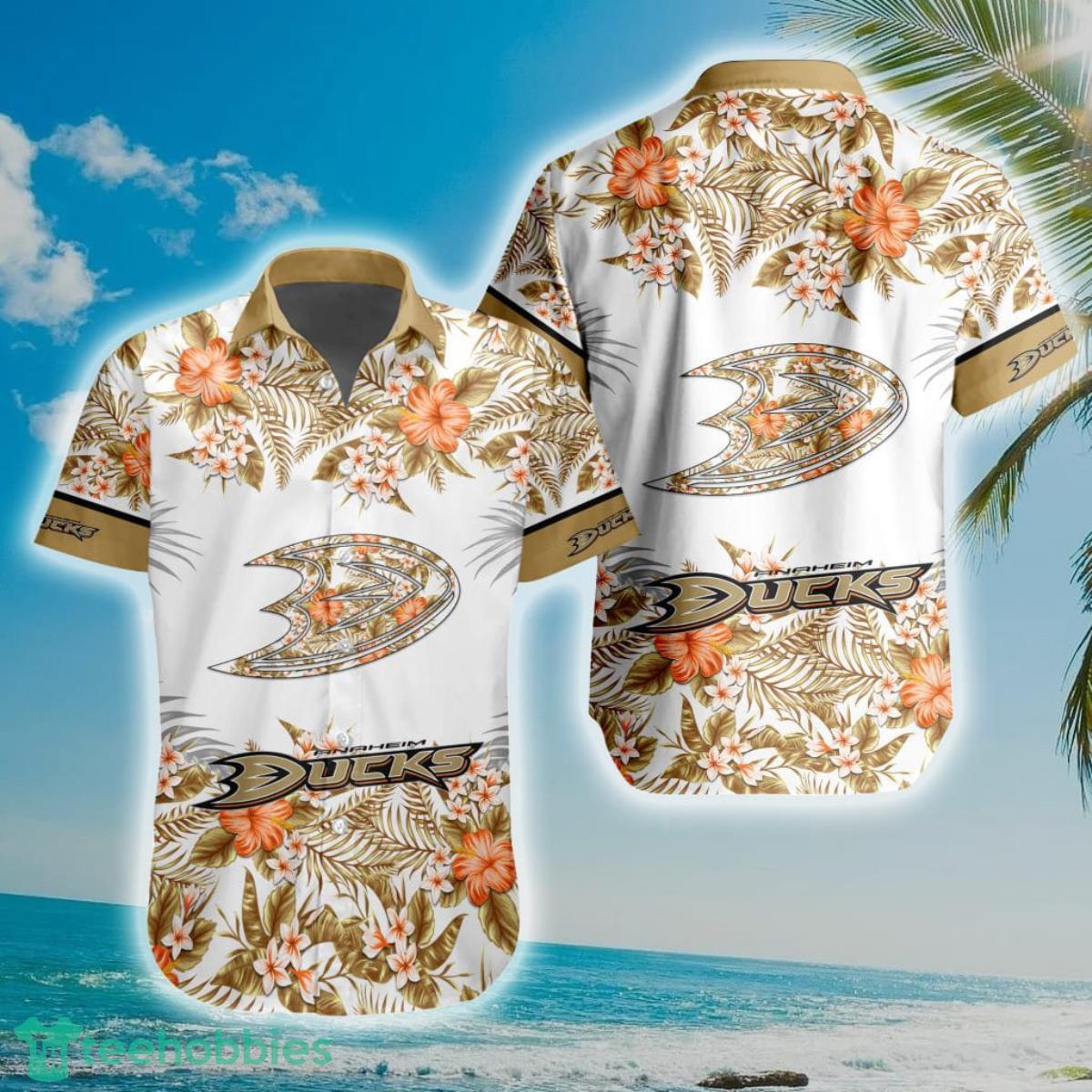 NHL Anaheim Ducks Special Floral Hawaiian Shirt Product Photo 1