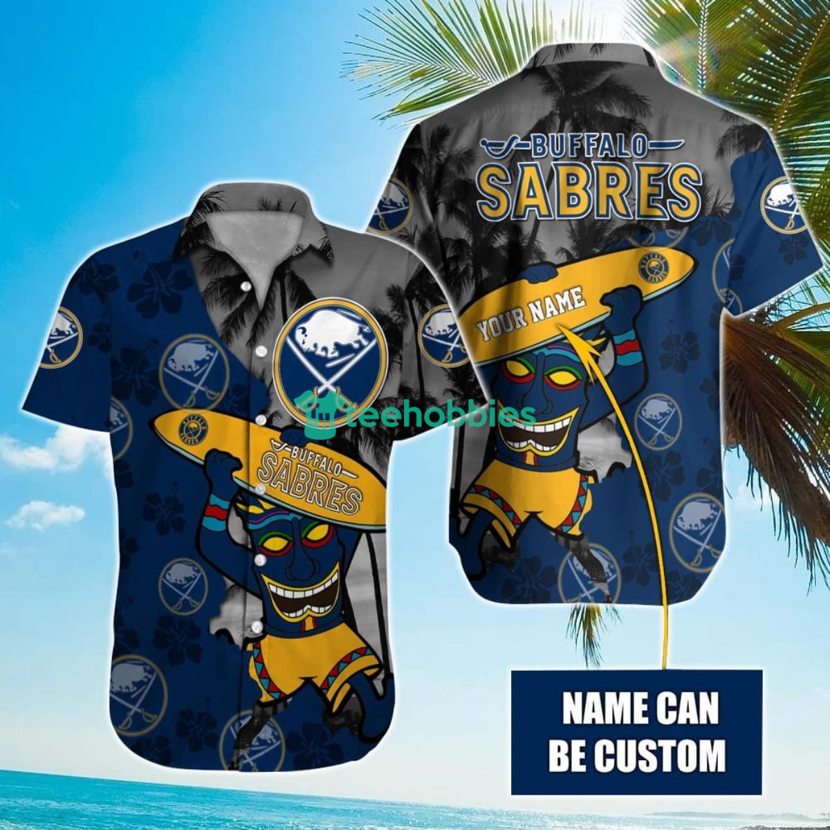 NHL Buffalo Sabres Beach Surfboard Hawaiian Shirt Custom Name Product Photo 1