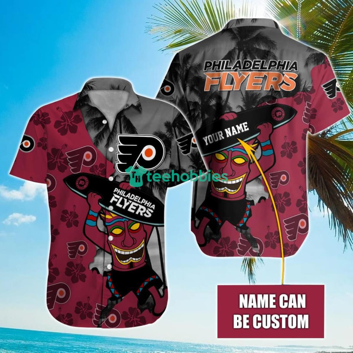 NHL Philadelphia Flyers Beach Surfboard Hawaiian Shirt Custom Name Product Photo 1