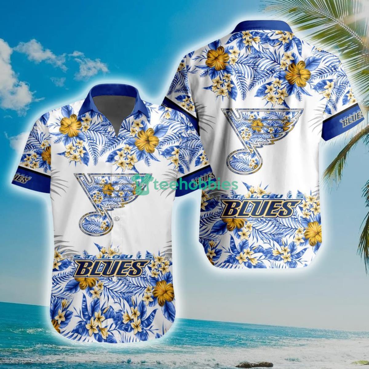 NHL St. Louis Blues Special Floral Hawaiian Shirt Product Photo 1