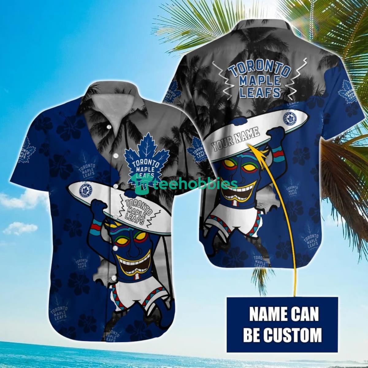 NHL Toronto Maple Leafs Beach Surfboard Hawaiian Shirt Custom Name Product Photo 1