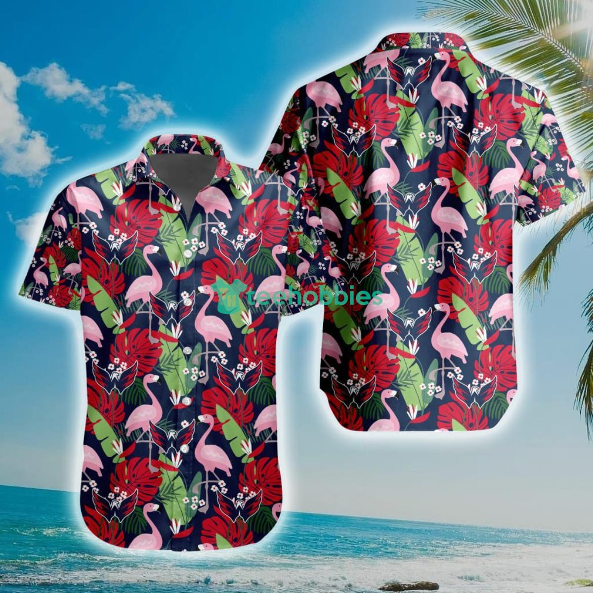 NHL Washington Capitals Flamingo Flowers Hawaiian Shirt Product Photo 1