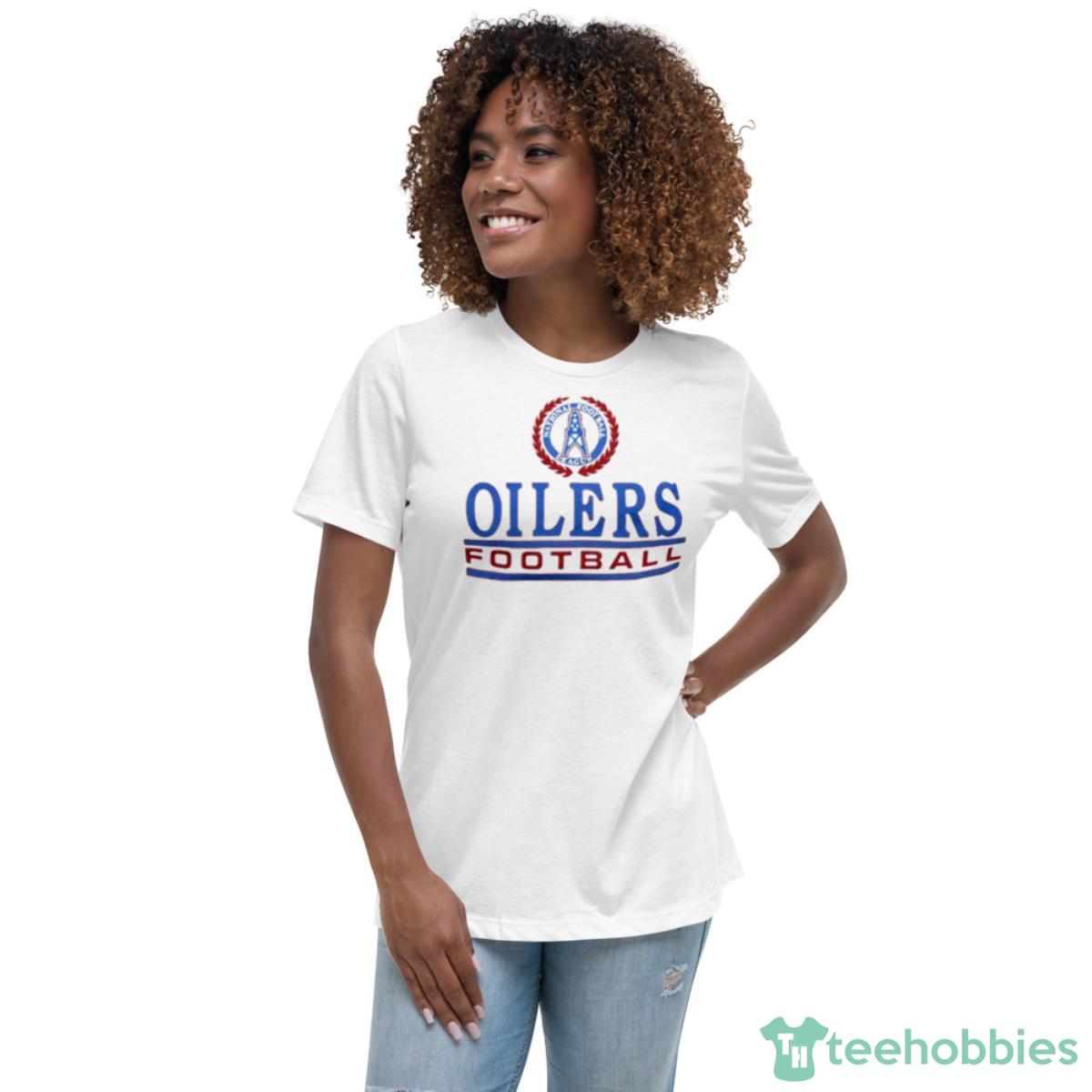 Oilers Football Crest Shirt - Womens Relaxed Short Sleeve Jersey Tee Oilers Football Crest Shirt - Womens Relaxed Short Sleeve Jersey Tee