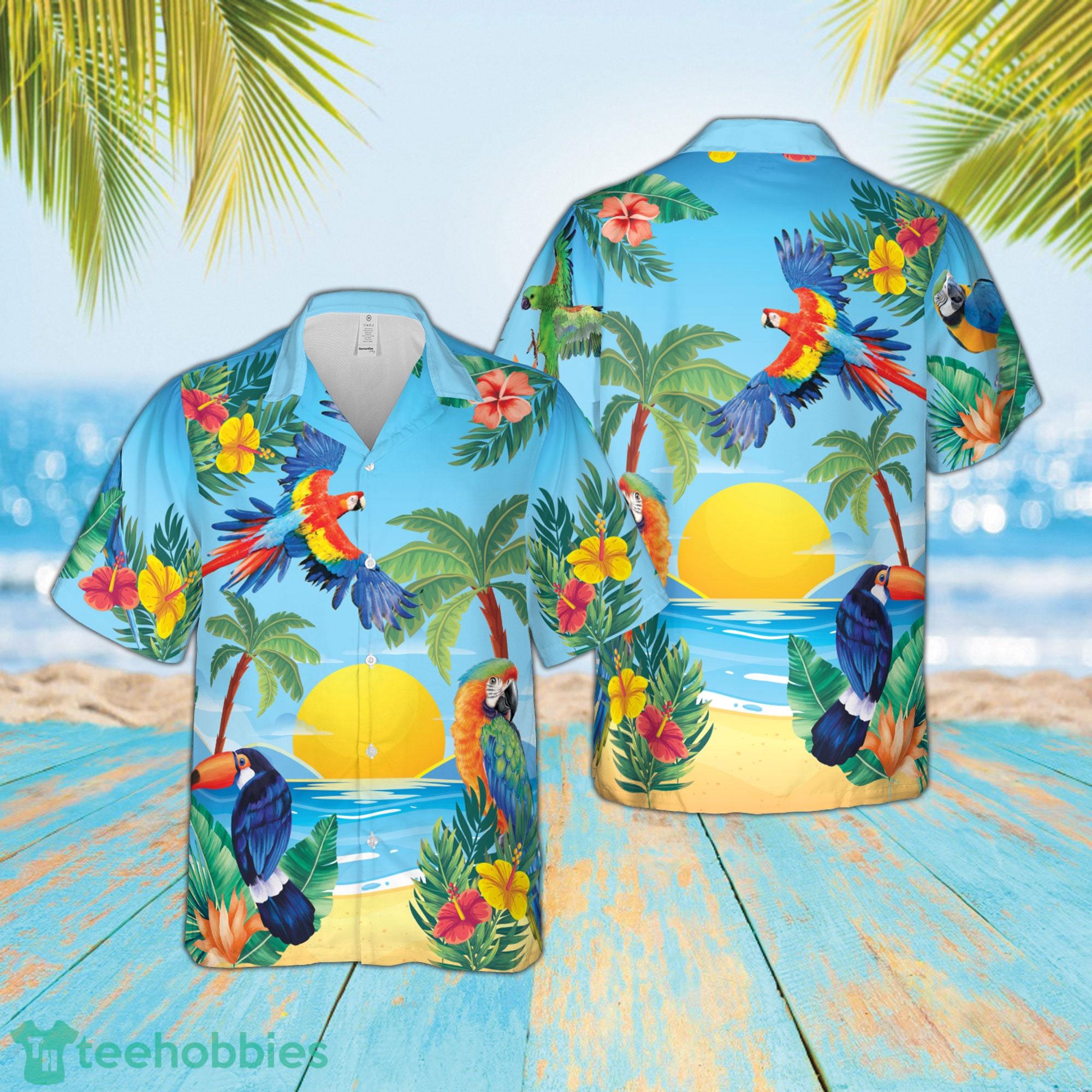 Parrots Coconut Hawaiian Shirts, Parrots Lovers Shirt Product Photo 1