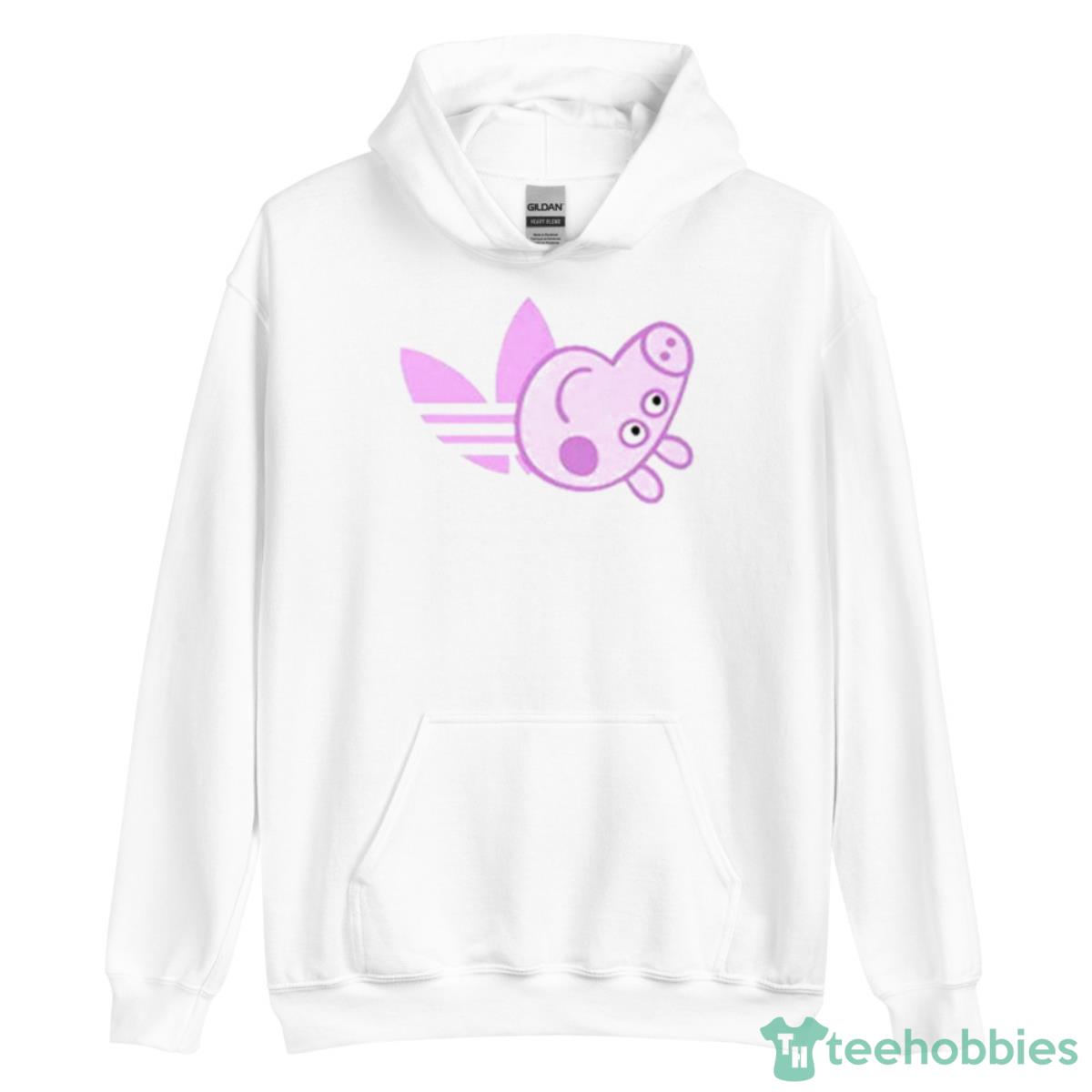 Peppa Pig X Adidas Pink Logo Parody Shirt image Peppa Pig X Adidas Pink Logo Parody Shirt - Unisex Heavy Blend Hooded Sweatshirt