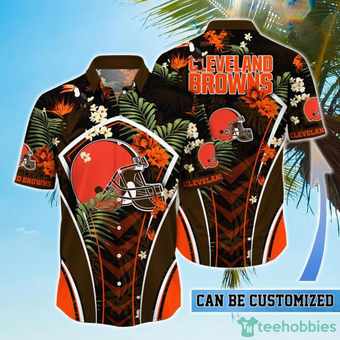 Personalized Cleveland Browns NFL Flower Summer Tropical Hawaiian Shirt Product Photo 1