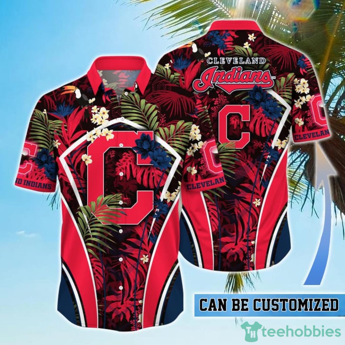 Personalized Cleveland Indians MLB Flower Summer Tropical Hawaiian Shirt Product Photo 1