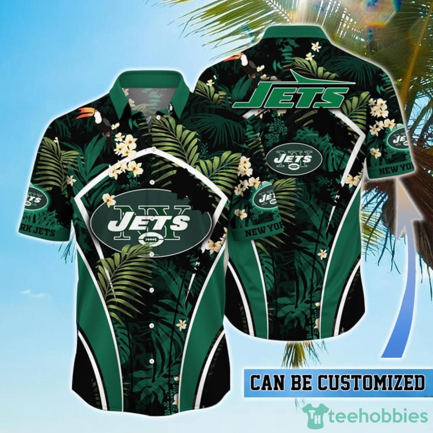 Personalized New York Jets NFL Flower Summer Tropical Hawaiian Shirt Product Photo 1