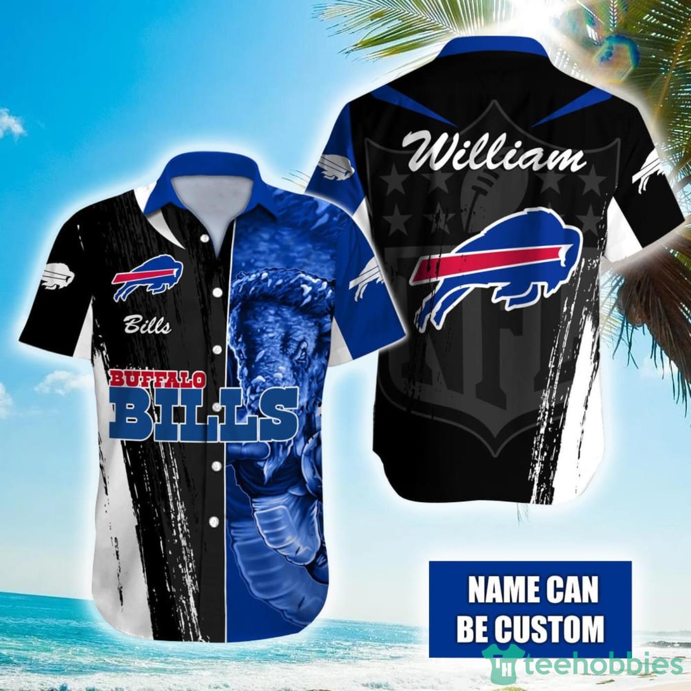Personalized NFL Buffalo Bills Special Half Tone Mascot Hawaiian Shirt Product Photo 1