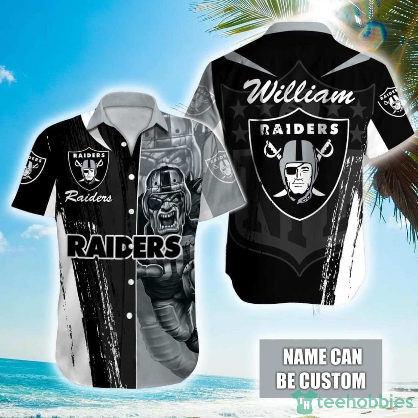 Personalized NFL Las Vegas Raiders Special Half Tone Mascot Hawaiian Shirt Product Photo 1