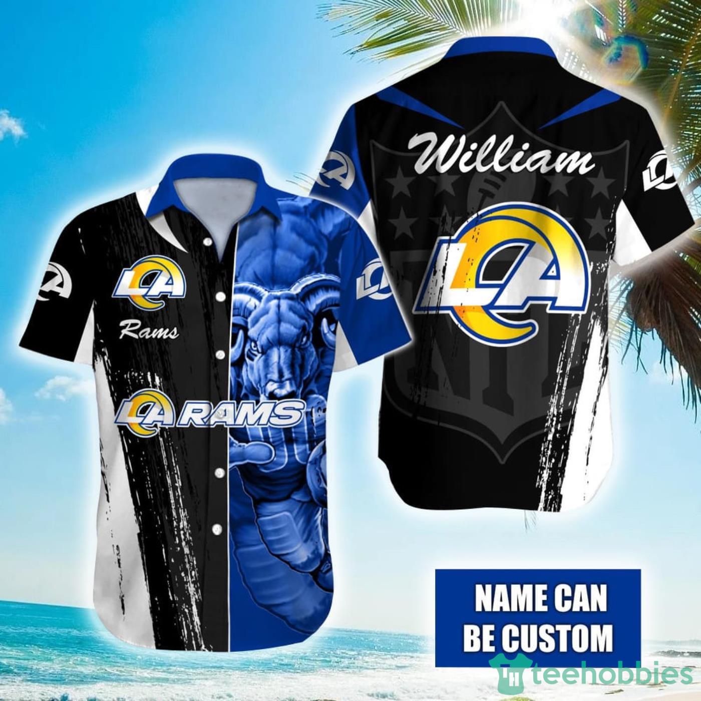 Personalized NFL Los Angeles Rams Special Half Tone Mascot Hawaiian Shirt Product Photo 1