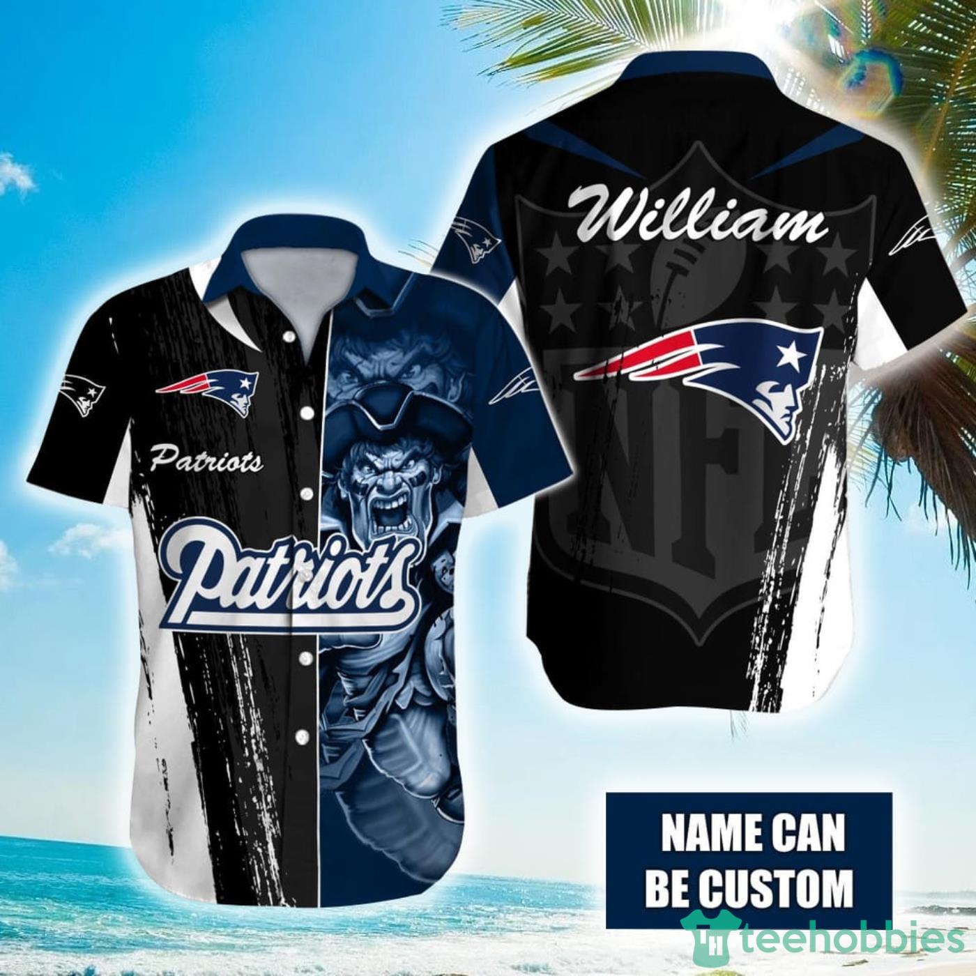 Personalized NFL New England Patriots Special Half Tone Mascot Hawaiian Shirt Product Photo 1