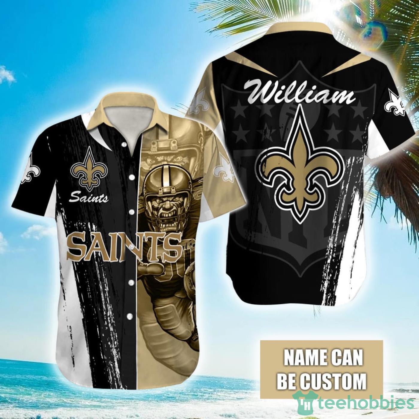 Personalized NFL New Orleans Saints Special Half Tone Mascot Hawaiian Shirt Product Photo 1