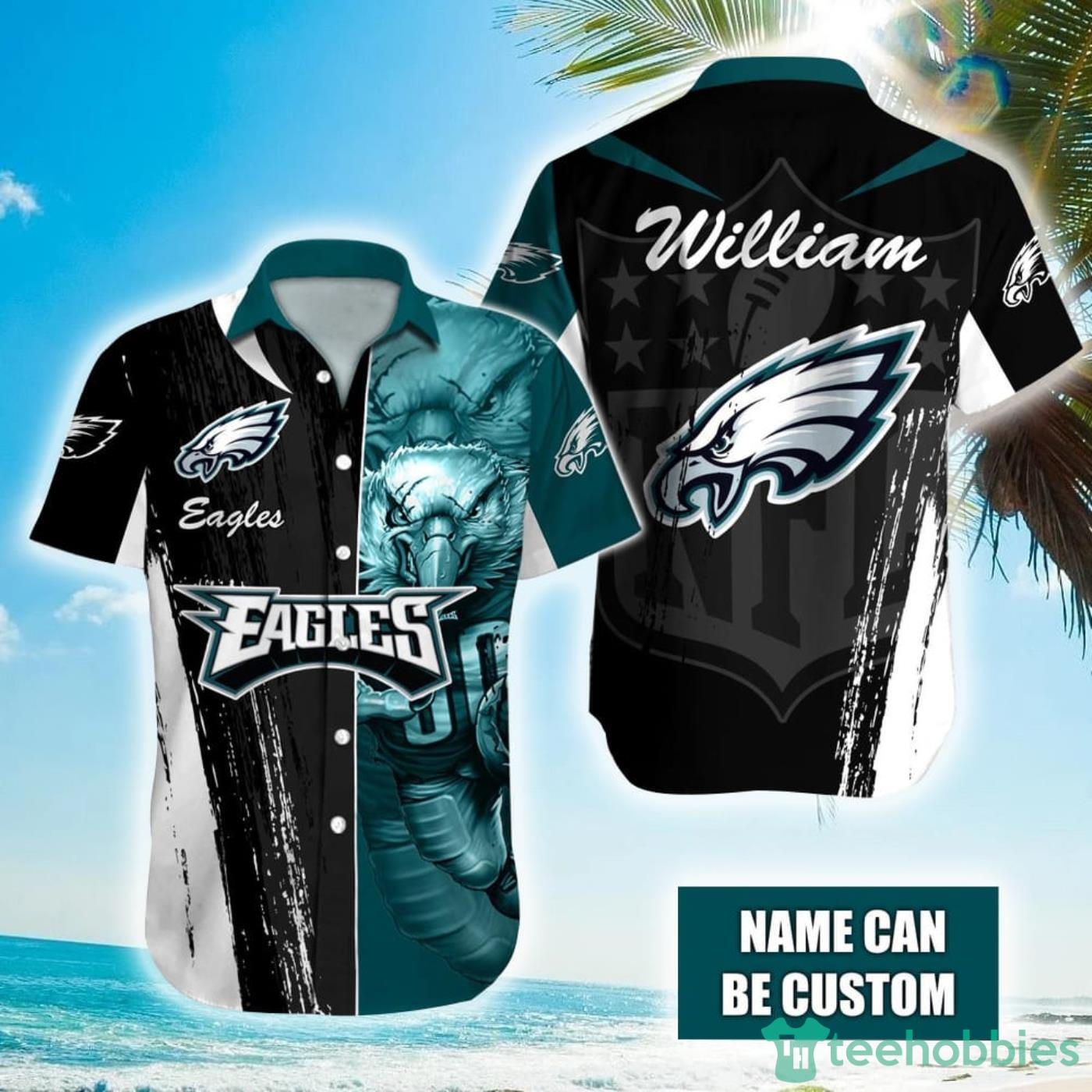 Personalized NFL Philadelphia Eagles Special Half Tone Mascot Hawaiian Shirt Product Photo 1