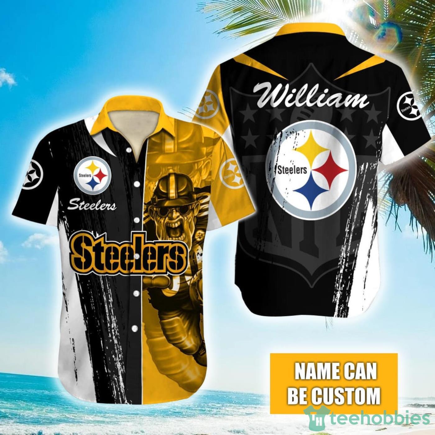 Personalized NFL Pittsburgh Steelers Special Half Tone Mascot Hawaiian Shirt Product Photo 1