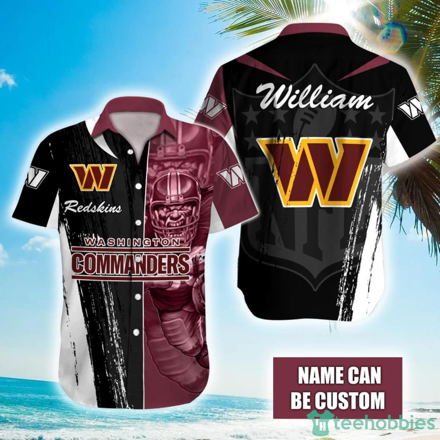 Personalized NFL Washington Commanders Special Half Tone Mascot Hawaiian Shirt Product Photo 1