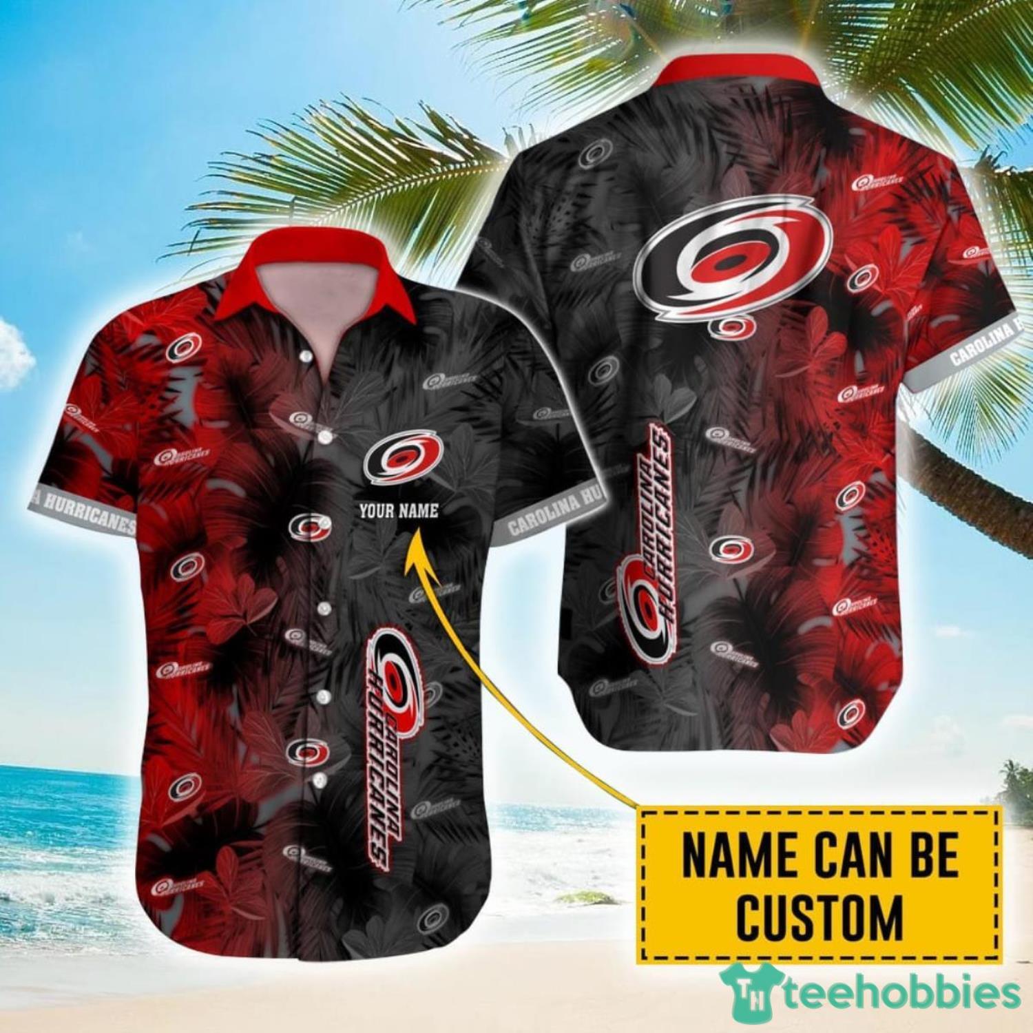 Personalized NHL Carolina Hurricanes Palm Leafs Hawaiian Shirt Product Photo 1